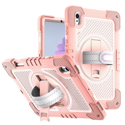 Tablet Case for Samsung Galaxy Tab S11 Multi Functional 3in1 Kickstand Hand Strap Shoulder Strap Pencil Holder Heavy Duty Shock Absorbing Rugged TPU Cover Pink