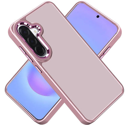 Phone Case for Samsung Galaxy A57 Polished Acrylic Hybrid TPU Slim Shockproof Metal Button Thick Durable Grip Camera Protection Anti-Scratch Cover