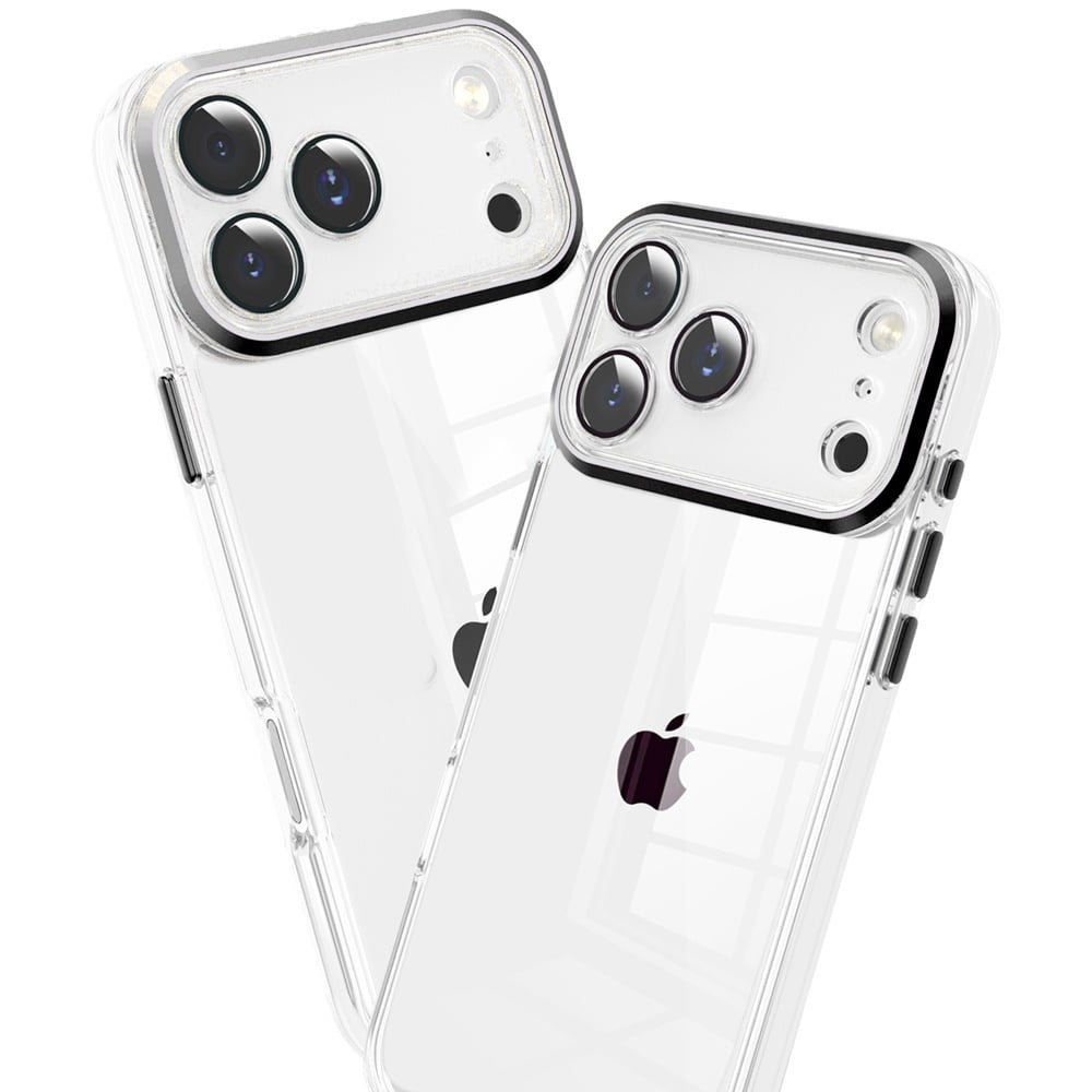 Transparent Clear Hybrid Metal Button Camera Guard Shockproof Gummy TPU Slim Protective Grip
