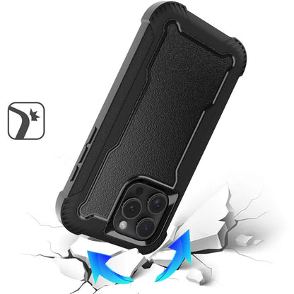 For Apple iPhone 16 Pro Tough Hybrid Case - Shockproof 3-in-1 Armor Full-Body Protection PC + TPU Rubber Bumper Frame Case Cover