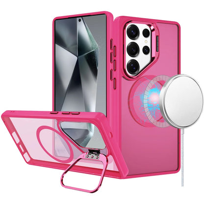 For Samsung Galaxy S23 Heavy Duty Metallic Hybrid Tough TPU with Camera Ring Stand, MagSafe Compatible, Rugged Drop Protection Case Cover
