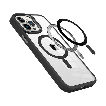 For Apple iPhone 16 Pro Max (6.9") MagSafe Compatible Transparent Greatest Clear Acrylic with Color Frame Thick Hybrid TPU Hard Case Cover