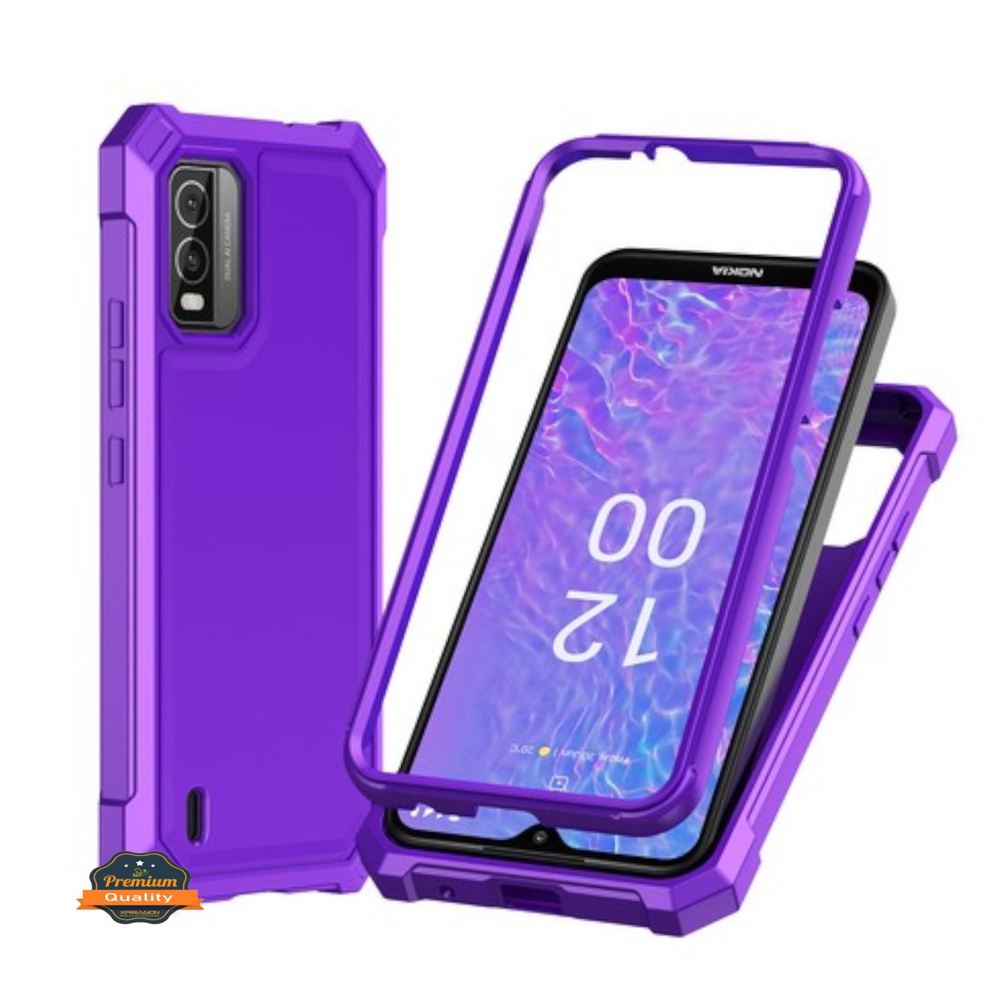 For Boost Mobile Summit 5G 2024 Hybrid 2in1 Front Bumper Frame Cover Square Edge Shockproof Soft TPU + Hard PC Anti-Slip Heavy Duty Case Cover