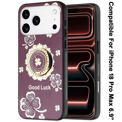 Phone Case for Apple iPhone 18 Pro Max Diamond 3D Fashion Floral Glitter Engraved Luxury Bling Hybrid Shockproof Chrome Edge Protective Grip Cover