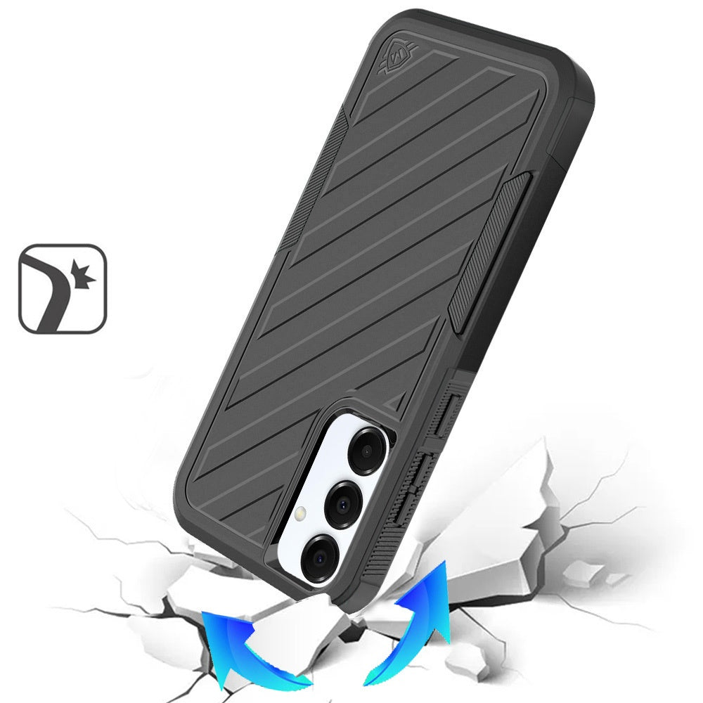 For Apple iPhone 17E /16E Premium Hybrid Rugged lined Shockproof Textured 2-in-1 Non-Slip Hard PC & TPU Non Slip Tough Case Cover