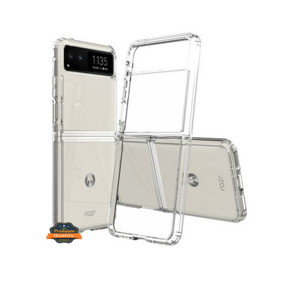Phone Case Cover for Motorola Razr 2026 Acrylic Hybrid Clear Hard Back Cover Slim Thin Fit TPU Hard PC with Frame Bumper Protection Cover Transparent