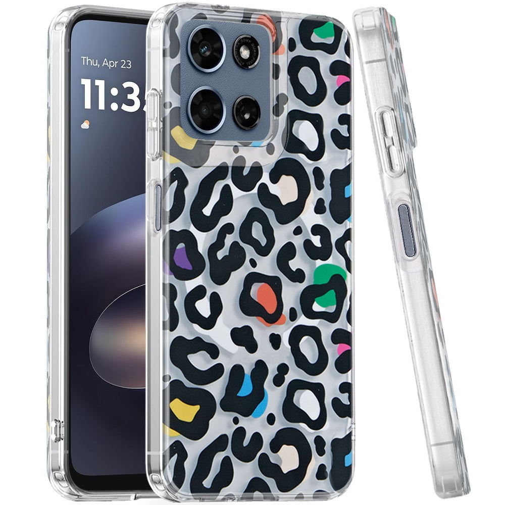Phone Case for Motorola Moto G Play 5G 2026 Shockproof Dual Layer TPU IMD Print Rugged Anti-Slip Grip Drop Protection Scratch Resistant Slim Fit Glossy Floral Heart Aesthetic Cover