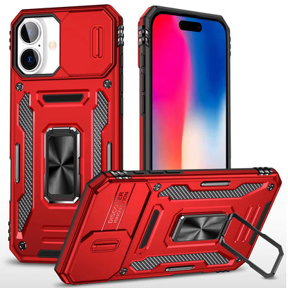 Apple iPhone 16 Pro Max (6.9") Hybrid Case with Rotation Ring Stand Shockproof & Camera Window TPU Armor Dropproof