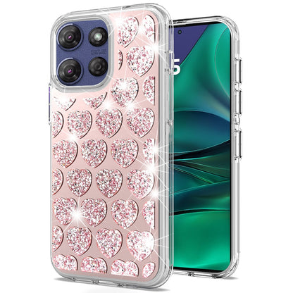 For Motorola Moto G Power 5G 2025 Sparkly 3D Design Diamond Shockproof Protective Bling Glitter Rhinestone Hybrid Skin PC & TPU Case Cover