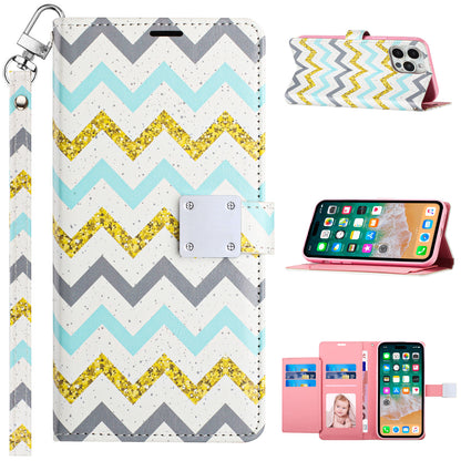 For Samsung Galaxy S24+ Plus Wallet Card Holder Magnetic Closure Shock Protection Lanyard Strap Secure Storage Design Case Cover Antique Flower