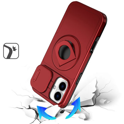 For Apple iPhone 17 (6.3") Full Coverage with Camera Window, Magnetic Circle, Rotatable Ring Stand, MagSafe Compatible, Shockproof Hybrid Protectiv Case Cover