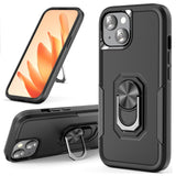 For Apple iPhone 15 Pro (6.1") Military Grade Armor Heavy Shockproof Hybrid Kickstand Built-in 360°Rotate Ring Stand  Phone Case Cover