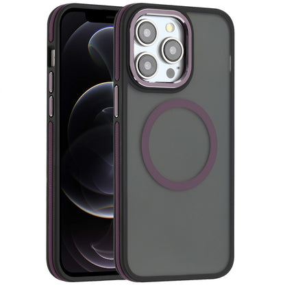 For Apple iPhone 16 Pro Max (6.9") Frosted Translucent Back Hybrid with Magnetic Circle MagSafe Compatible, Military Grade Shockproof Case Cover