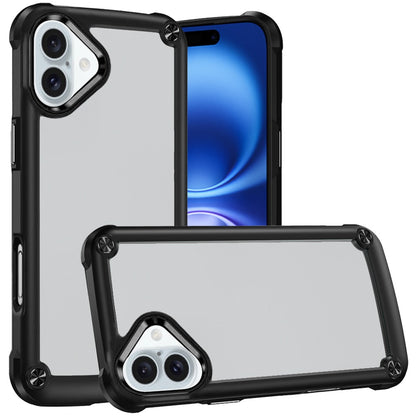 For Apple iPhone 17 (6.3") Hybrid Transparent Rubber with Metal Buttons & Camera Edges Hard TPU Corner Frame Bumper Case Cover Cosmic Orange