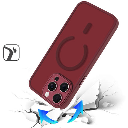 Phone Case for iPhone 15 Pro Max Matte Frosted Magnetic Hybrid Hard PC Soft TPU Camera Protection Slim Shock Absorbing Anti Fingerprint Cover