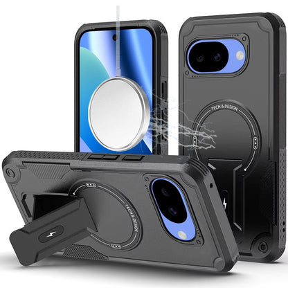 For Google Pixel 10a Magnetic Invisible Kickstand Holder with Magsafe, Slim Fit Shockproof Hybrid Military Grade Heavy Duty Case Cover