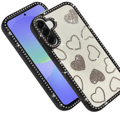 For Samsung Galaxy A37 Spread Love Glitter Shimmer Bling Diamond Edge Hybrid Drop Protection Shockproof Design Case Cover