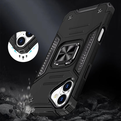 For Apple iPhone 17 Armor Hybrid Magnetic Stand with Ring Holder Kickstand Shockproof Heavy-Duty Durable Rugged TPU Dual Layer Case Cover