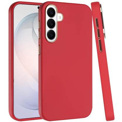 Phone Case for Samsung Galaxy S26 FE /S26 Fan Edition Hybrid Silicone TPU Rubber Chromed Edge TPU Bumper Reinforced Corners Shock Absorbing Protection Cover