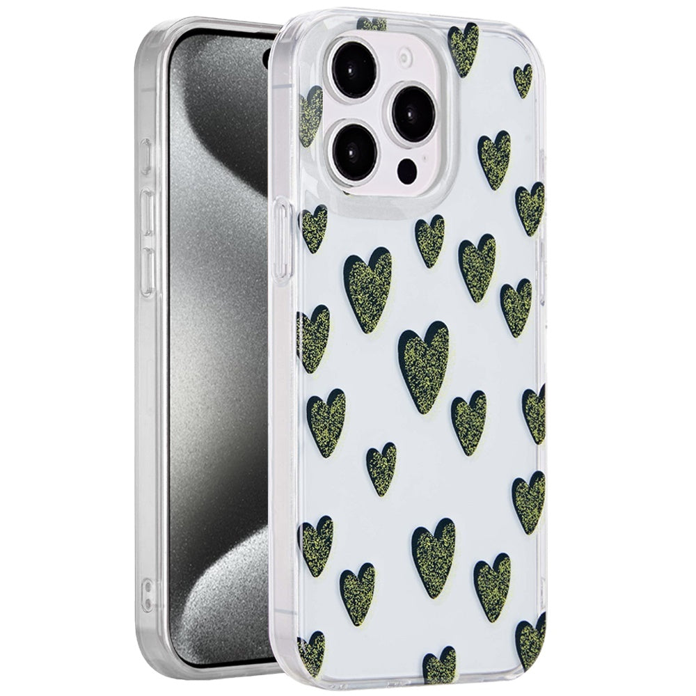 For Apple iPhone 15 Pro Max Fashion Layer Design Slim IMD TPU Protective, Shockproof Hybrid Stylish Durable Hard PC Case Cover