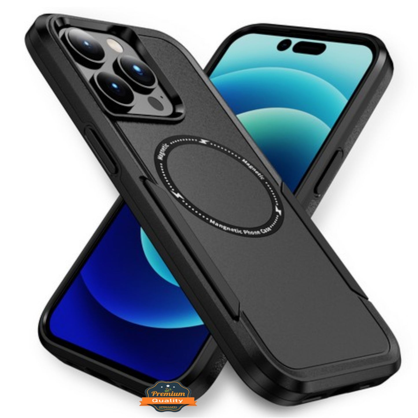 For Apple iPhone 16 Pro (6.3") Heavy Duty Rugged & Dual-Layer Protection with Magnetic Circle Compatible with Magsafe Shockproof Case Cover