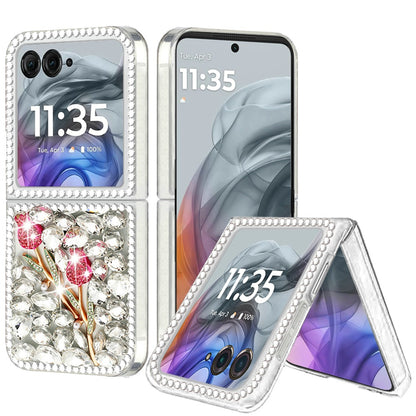 For Apple iPhone 17E /16E Bling Crystal 3D Full Diamonds Luxury Sparkle Rhinestone Hybrid Protective Case Cover