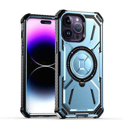 Standard for Apple iPhone 15 Pro Max (6.7") Apple iPhone 15 Pro Max (6.7") MagSafe Compatible Circle Ring Magnetic Kickstand Hybrid Hard TPU Edge Protective Cover
