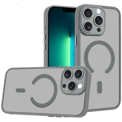 Phone Case for Apple iPhone 13 Pro Matte Frosted Magnetic Back Hybrid Hard PC Soft TPU Camera Protection Slim Shock Absorbing Anti Fingerprint Cover