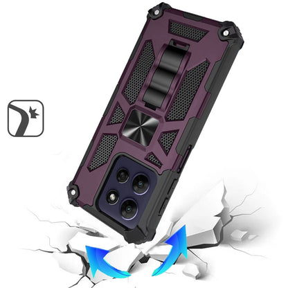 Phone Case for Motorola Moto G Power 5G 2026 /2025 Built in Magnetic Hiden Kickstand Shockproof Rugged Armor Grip Hybrid Heavy Duty Anti Slip Protective Style Cover Purple