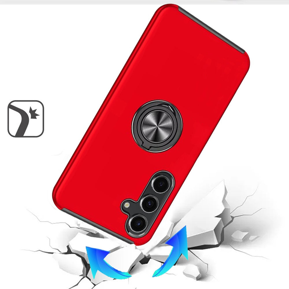 For Samsung Galaxy S26+ / S26 Plus Hybrid 360 Degree Rotatable Metal Invisible Ring Stand Holder Slim Fit Magnetic Car Mount Shockproof Case Cover