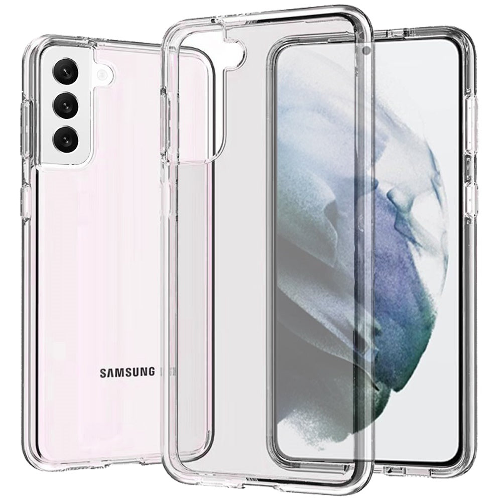 For Samsung Galaxy S21 5G Transparent Shock Absorption PC + TPU Rubber Gel Thick 3mm Hybrid Silicone Slim Fit Back Case Cover Clear