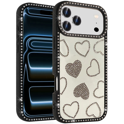 Phone Case for Apple iPhone 18 Pro Max Spread Love Hearts Glitter Shimmer Bling Diamond Edge Shockproof Hybrid Stylish Protective Slim Grip Designer Cover