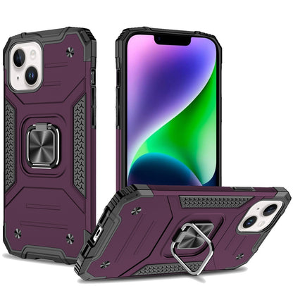 Phone Case for Apple iPhone 14 Magnetic Car Mount Hybrid Ring Stand Shockproof Rugged Grip Armor Heavy Duty Protective TPU Durable Cover Purple