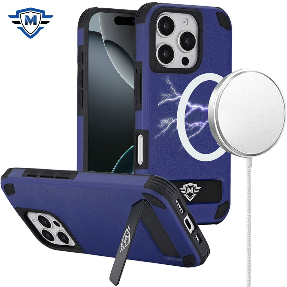 For Apple iPhone 15 Pro Max (6.7") Premium Heavy Duty Dual-Layer Rugged, Shockproof Kickstand Magnetic Compatible with MagSafe Case Cover