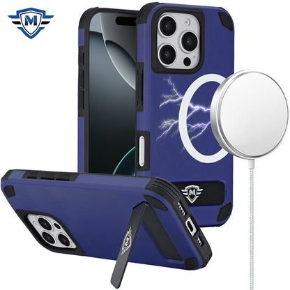 For Apple iPhone 15 Pro Max (6.7") Premium Heavy Duty Dual-Layer Rugged, Shockproof Kickstand Magnetic Compatible with MagSafe Case Cover