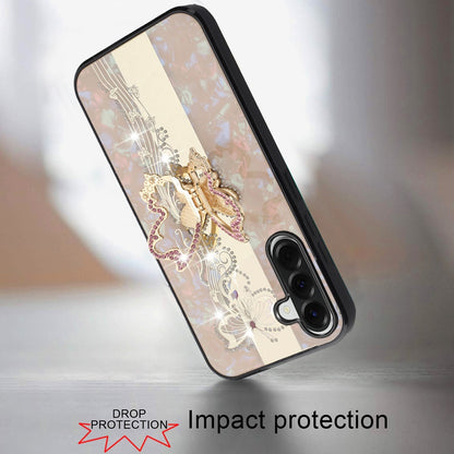 For Samsung Galaxy A37 Diamonds 3D Butterfly Bling Sparkly Glitter Ornaments Engraving Hybrid with Stand Fashion Case Cover