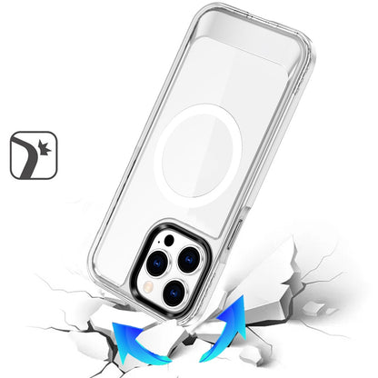 For Apple iPhone 13 Pro Max Transparent HQ Hybrid Slim, Shockproof, Compatible with MagSafe wireless charging & Military-Grade Case Cover