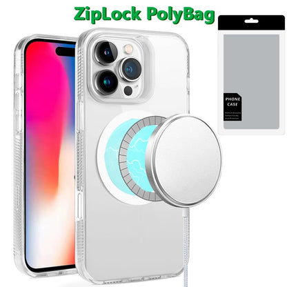 For Apple iPhone 16 Pro MagSafe Compatible Integrated Technology Clean Transparent Hybrid Armor TPU Frame Case Cover Clear