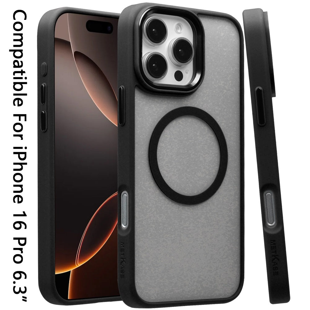 For Apple iPhone 16 Pro (6.3") Magnetic Protective Hybrid Case with MagSafe Compatible Bumper Shockproof Case Cover