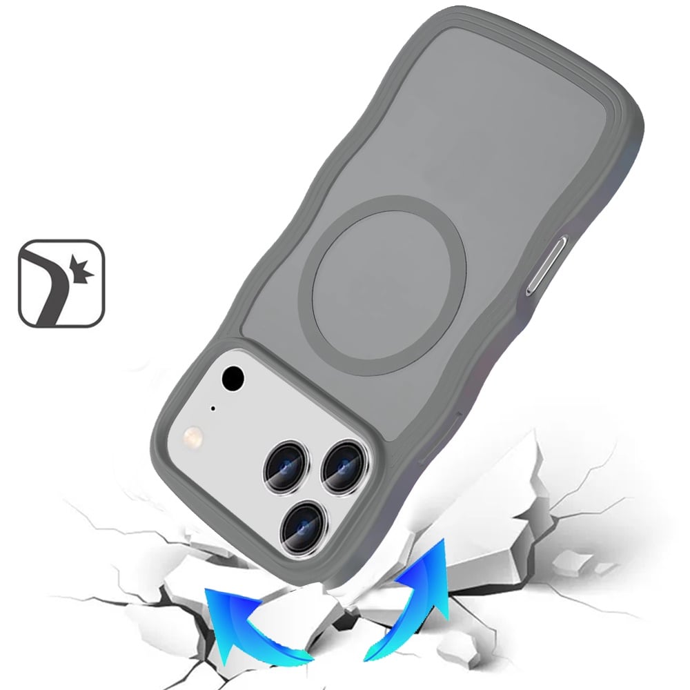 For Apple iPhone 17 Pro (6.3") Grip Hand Magnetic Hybrid Case Shockproof Protection Matte Skin Rubber TPU + PC Case Cover