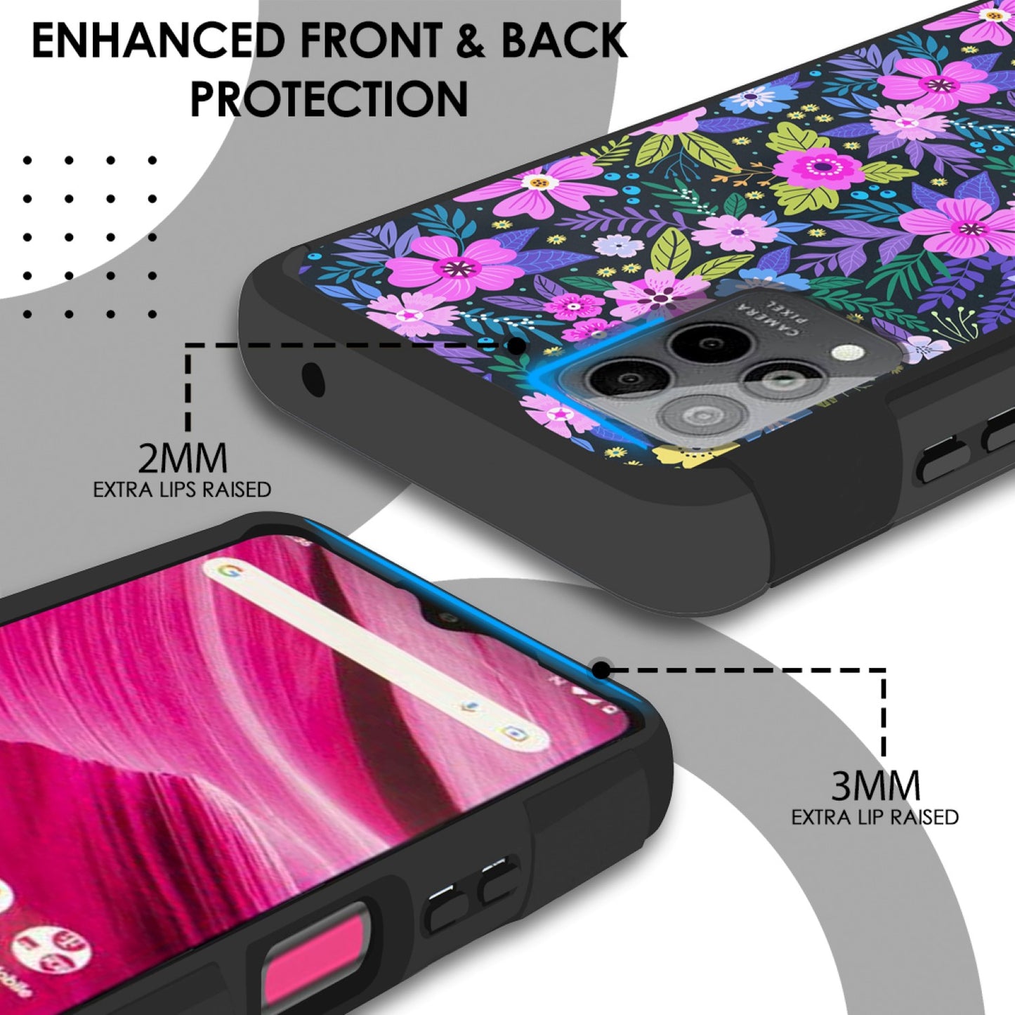 For Motorola Moto G Stylus 5G 2025 Fashion Graphic Design Hybrid 2in1 Tough Strong Hard PC TPU Frame, Magnet Mount Friendly, Shockproof Protection Case Cover Mystical Floral Boom