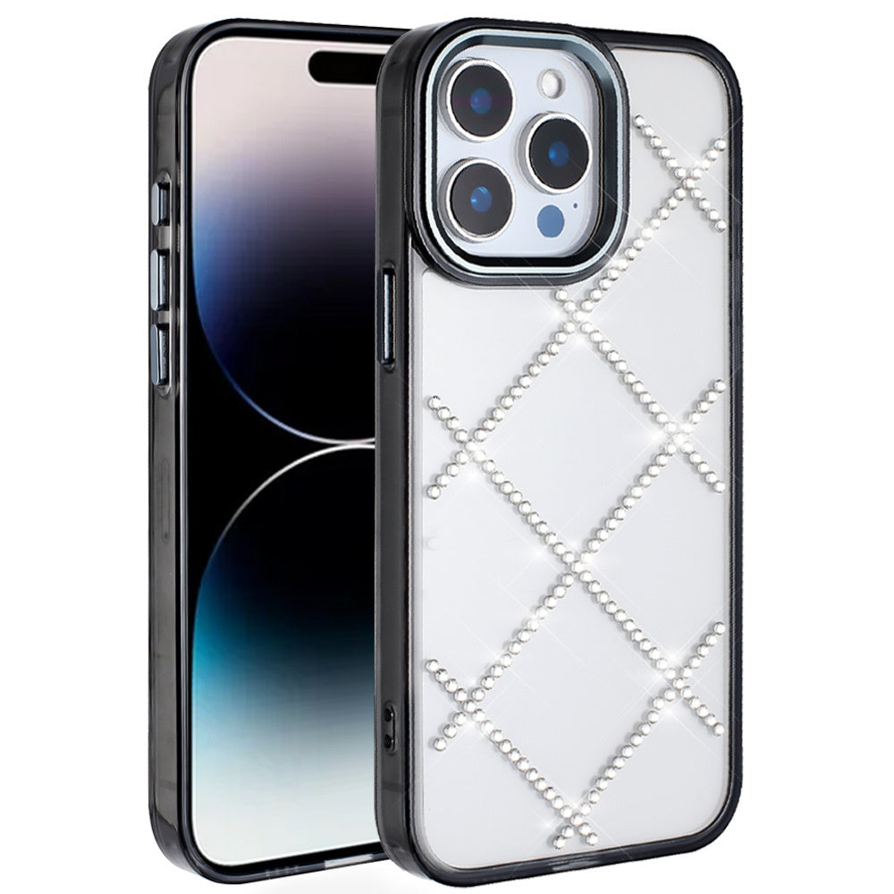 For Samsung Galaxy A57 Gem Glitter Diamond Bling Clear Hybrid TPU Cover, Colorful Shockproof Protective Back, Slim Fit for Women Girls Case Cover
