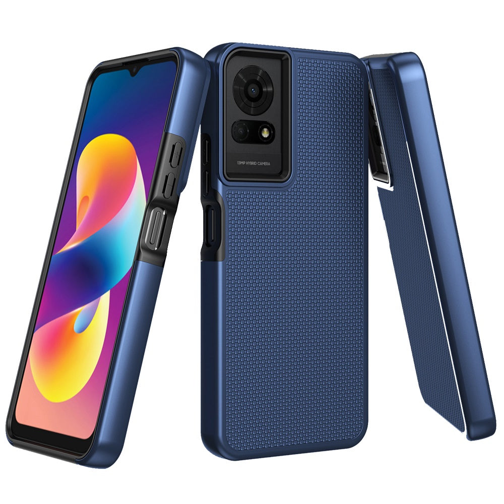For Cricket Outlast 5G 2024 Dual Layer Heavy-Duty Hybrid Rugged Case Rugged Texturized TPU & PC Shockproof Silicone Military Grade Case Cover