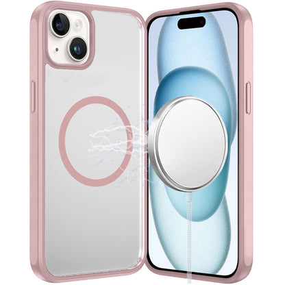 For Apple iPhone 15 Magnetic Circle HQ Transparent Clear TPU Thick 2.0mm Frame Hybrid Shockproof Protector Case Cover