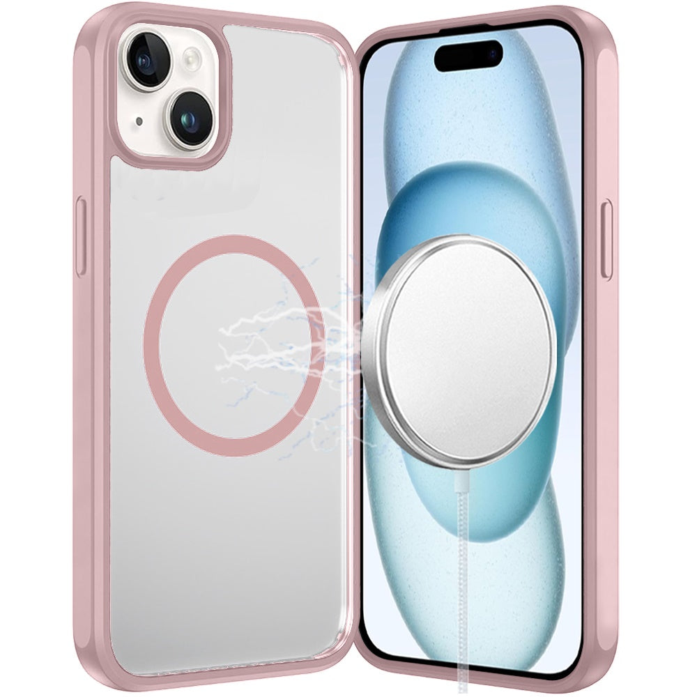 For Apple iPhone 16 Pro Max Magnetic Circle HQ Transparent Clear TPU Thick 2.0mm Frame Hybrid Shockproof Protector Case Cover
