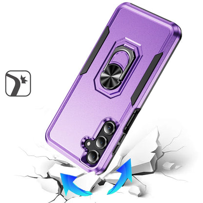 Phone Case for Samsung Galaxy A16 5G Tough Hybrid Ring Stand Shockproof Rugged Grip Impact Resistant Hybrid Kickstand Heavy Duty Durable Cover Purple