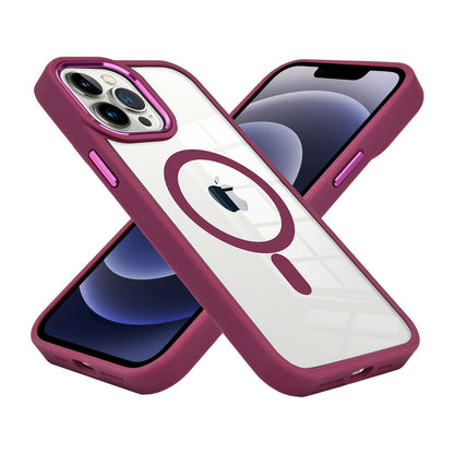For Apple iPhone 17E /16E MagSafe Compatible Transparent Greatest Clear Acrylic with Color Frame Thick Hybrid TPU Hard Case Cover