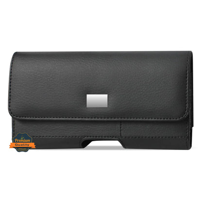 For TCL 50 XE NXTPAPER 5G Magnetic Leather Pouch with Belt Clip, Secure Magnetic Closure, Soft Lining, Card Holder Slot, Fits 6.5"- 7.0" Phones Case Cover Black