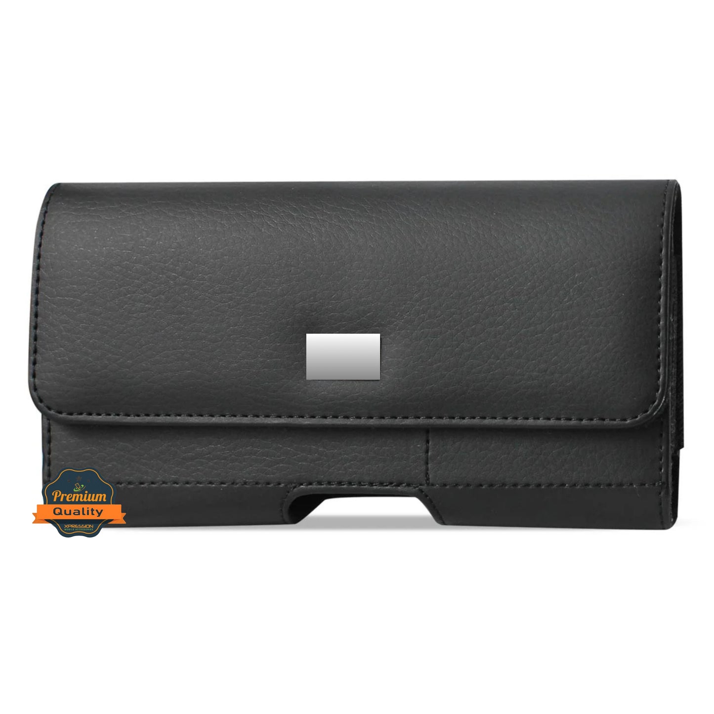 For Motorola Edge 2025 Magnetic Leather Pouch with Belt Clip, Secure Magnetic Closure, Soft Lining, Card Holder Slot, Fits 6.5"- 7.0" Phones Case Cover Black