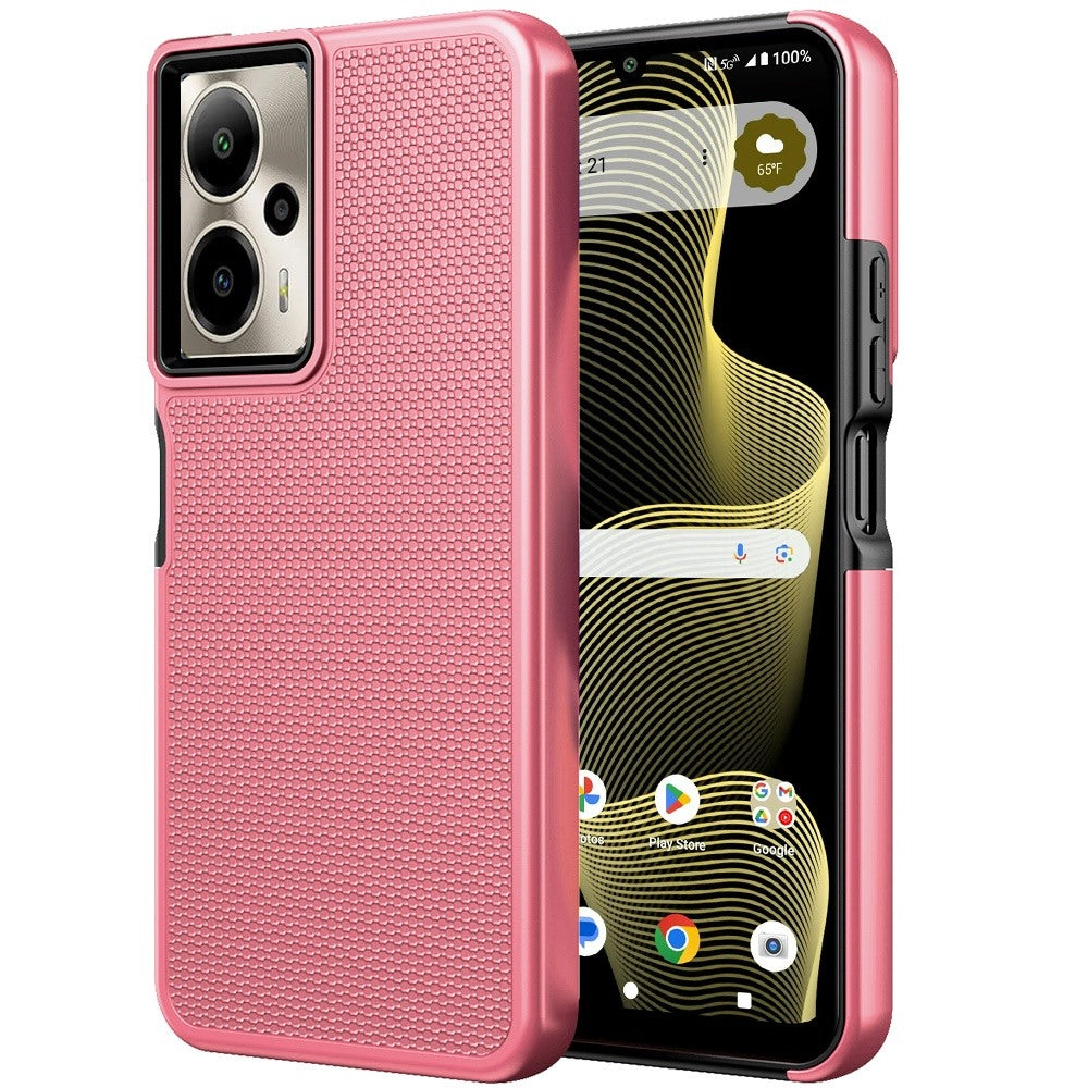 For AT&T Motivate Pro 5G Dual Layer Heavy-Duty Hybrid Rugged Case Rugged Texturized TPU & PC Shockproof Silicone Military Grade Case Cover